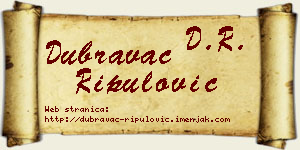 Dubravac Ripulović vizit kartica